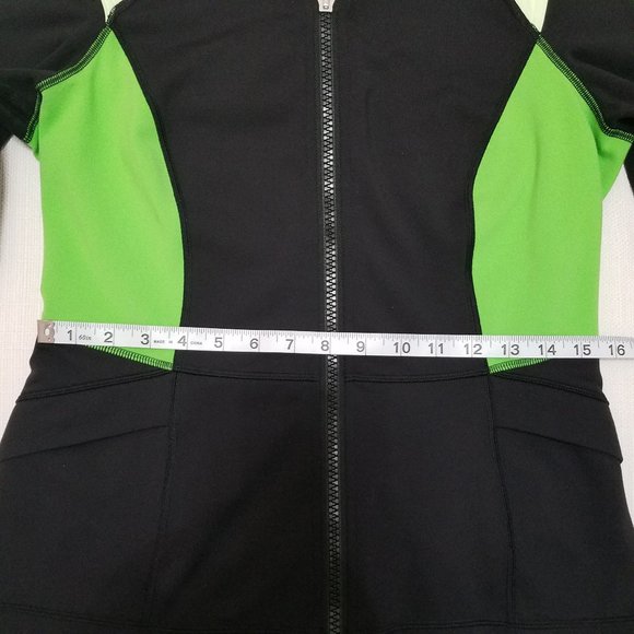 Lululemon Athletica Black Green Hoodie Jacket Sz10 - Picture 3 of 9